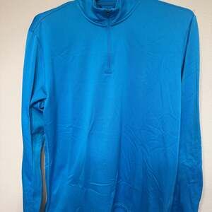 Adidas Men's Blue Dri-release 1/4 Zip Performance Pullover Boston Marathon